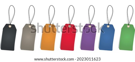 Empty Price Tag Set - Colorful Vector Illustrations Isolated On White Background