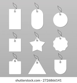 Design Vetorial de Conjunto de Etiquetas de Preço Vazio.