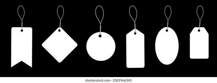 Empty price tags vector illustration, price tags plain isolated, set of tags in different shapes, Template of price tags, labels, empty boxes shapes for pricing, gifts cards, greetings cards.