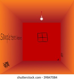 empty prison cell with space for text, vector art illustration