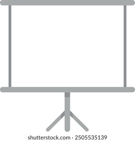 Empty projection screen on stand for presentations and conferences.