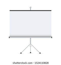 Empty Projection screen, Presentation board, blank whiteboard for conference.