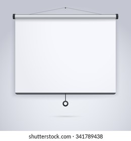 Empty Projection screen, Presentation board, blank whiteboard for conference