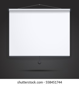 Empty Projection screen, Presentation board, blank whiteboard for conference