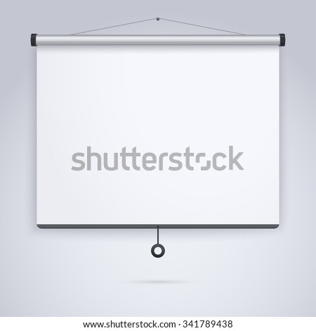 Empty Projection screen, Presentation board, blank whiteboard for conference