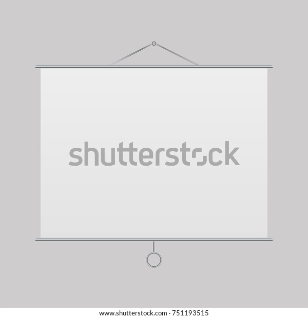 Download Empty Projection Screen Realistic Portable White Stock Vector Royalty Free 751193515