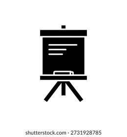Tela vazia do projetor no design plano de ilustração vetorial isolada do suporte do tripé