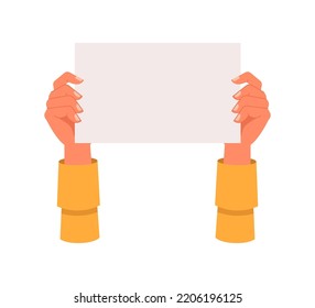 Empty protest placard with copy space, isolated demonstration or protest. Statement and opposition, expressing thoughts in public. Vector in flat cartoon style