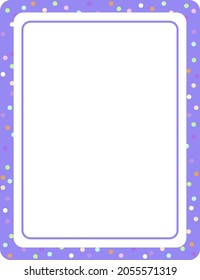 Empty purple vertical frame banner template illustration