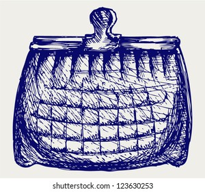 Empty purse. Doodle style