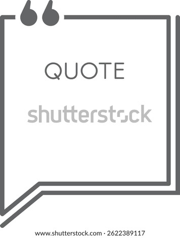 Empty quote box with quotation marks is waiting to be filled with inspiring and thought provoking words, providing a perfect space for sharing wisdom and memorable quotes