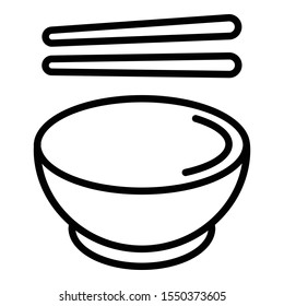 Empty ramen bowl icon. Outline empty ramen bowl vector icon for web design isolated on white background