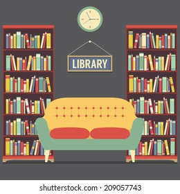 Empty Reading Seat In Library Vector Illustration