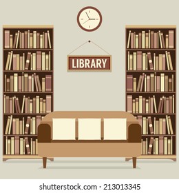 Empty Reading Seat In Library Vector Illustration