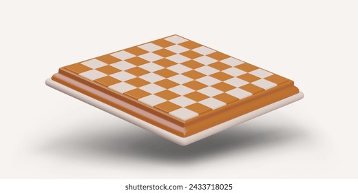 Empty realistic chessboard ready to play. Color vector image. Template for chess debuts