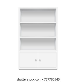 Empty realistic cupboard isolated on white background. 