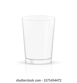 Empty realistic transparent glass. Vector stock illustration.