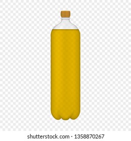 Empty realistic transparent PET plastic bottle
