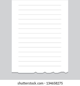 Empty receipt printout with torn bottom edge