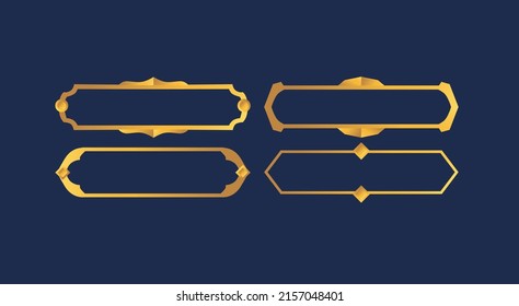 Empty rectangle frames in medieval style for game ui design