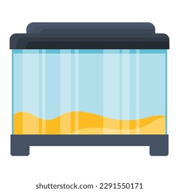 An empty rectangular aquarium. Vector illustration isolated on a white background
