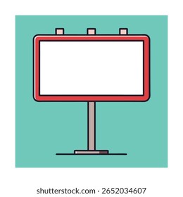 Empty Rectangular Billboard with No Content Display