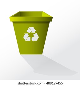 Empty recycle bin isolated on white background. Vector illustration.