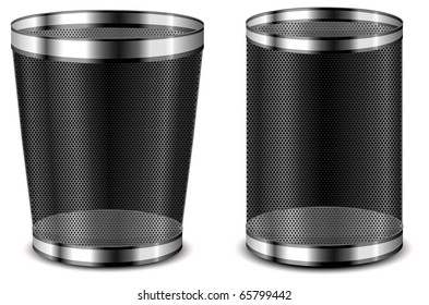 Empty recycle bins isolated on white background, vector illustration