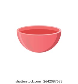 Empty red bowl. red ceramic bowl. plastic rice and noodle bowl. vector dish icons