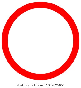 Empty Red Circle No Traffic Road Sign ,Blank Prohibiting Symbol, Vector Illustration, Isolate On White Background, Label. EPS10