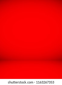 Empty red color studio room luxury background. Abstract gradient red, used as background for display products design web template, Vector illustration
