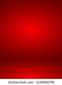 Empty red color studio room luxury background. Abstract gradient red, used as background for display products design web template, Vector illustration