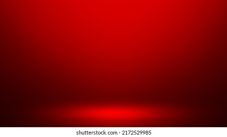 Empty red color studio room background, can use for background and product display 