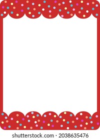 Empty red curl frame banner template illustration