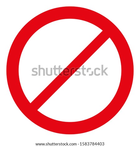 empty red forbidden sign isolated on white.