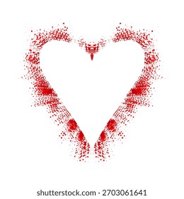  Empty red heart with paint splatter