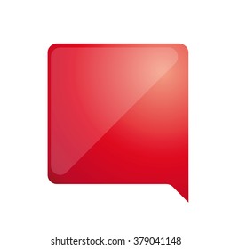 Empty red label - speech bubble