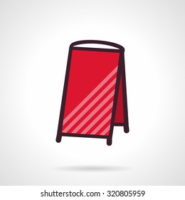 Empty red mobility signboard. Flat style vector icon. Sample for outdoor advertising. Design symbols for website and business. svg