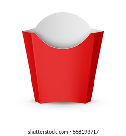 Empty Red Packaging for French Fries. Fast Food Icon