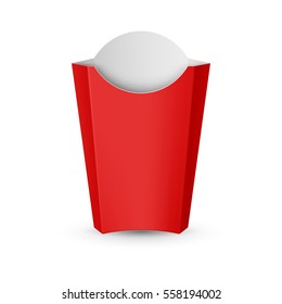 Empty Red Packaging for French Fries. Fast Food Icon for Design Template