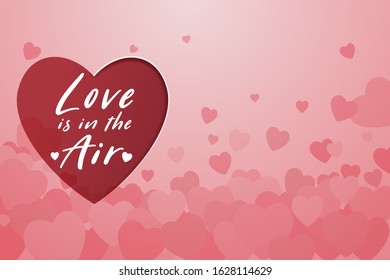 Empty red paper heart card and background heart. Valentine's day, Birthday, Anniversary and celebration concept. eps 10 vector.