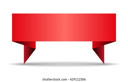 empty red paper stripe with shadows