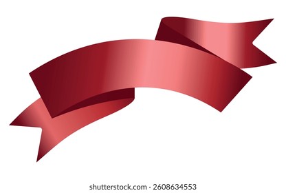Empty Red Ribbon and Label Design. Red award, luxury label, badge premium quality certificate ribbon. Blank Red award Ribbon Template. Red award ribbon banner for text. Vector