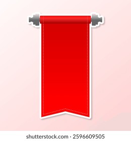 empty red roll banner sticker background