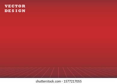 Empty red room, 3D Studio, mesh. Vector illustration.