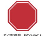 Empty red stop sign on white background.