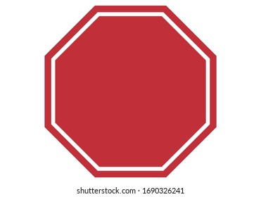 Empty Red Stop Sign On White Background.