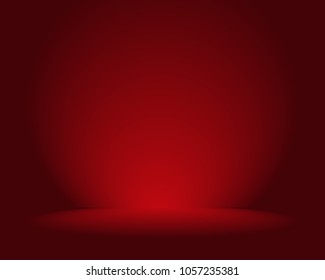 Empty red studio room background. Vector illustration