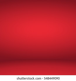 Empty red studio room background. Vector illustration