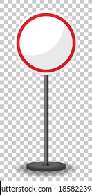 Empty red traffic banner on transparent background illustration